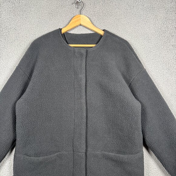 Fabletics Coat Womens Size XL Gray Lennon Fleece Relaxed Fit Cozy Pockets NEW - Picture 2 of 11